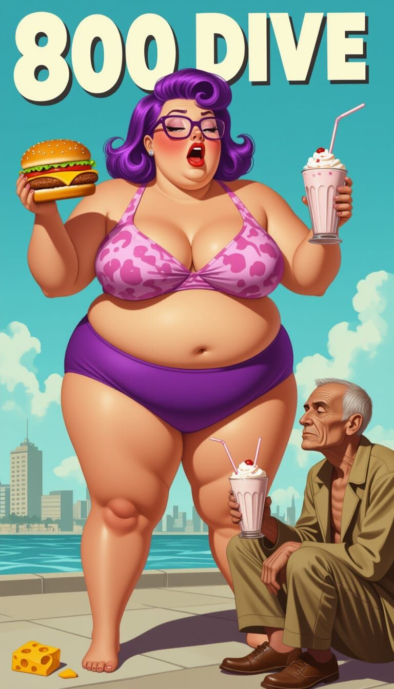 Retrofuturistic Pinup: High Dive Swimmer