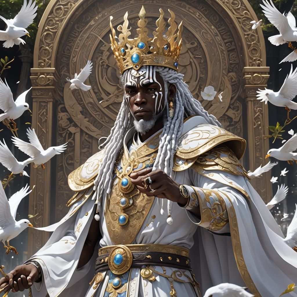Obatala King of Peace in 3D Anime Style