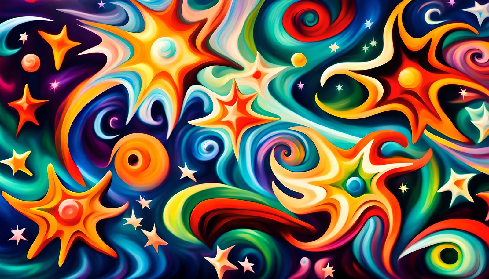 Iridescent Plasma Maelstrom of Newborn Stars: Impasto Oil Pa...