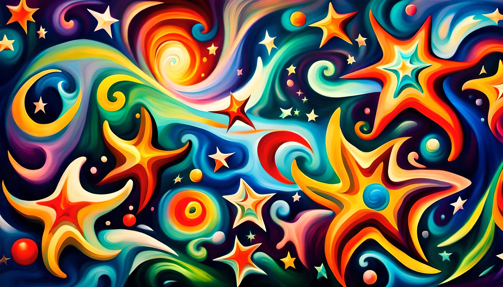 Iridescent Plasma Maelstrom of Newborn Stars as Impasto Pain...