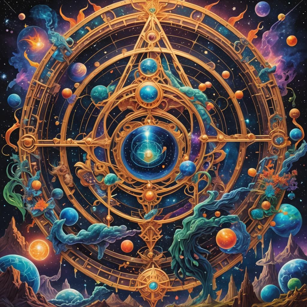 Cosmic Alchemy: Holographic Album Cover Art