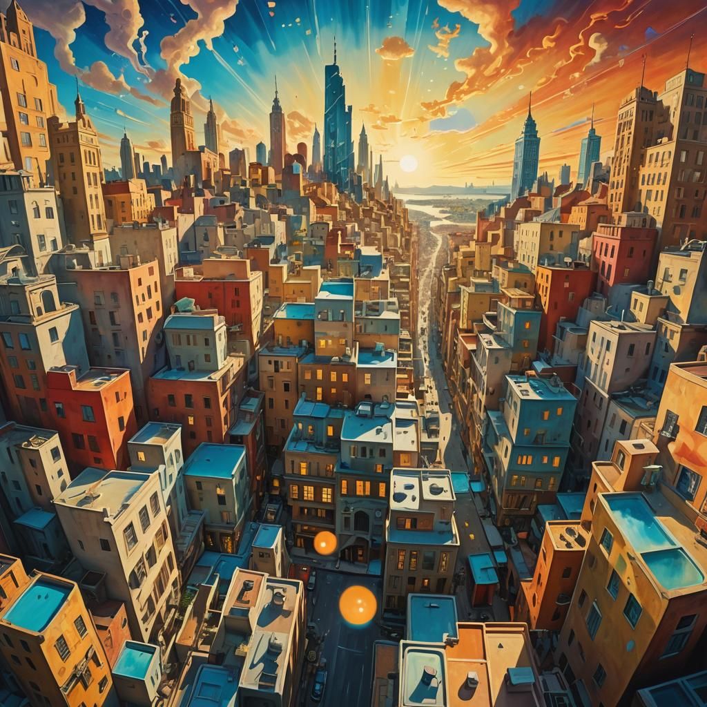 Surreal Metropolis of Memories in Dreamscape Style
