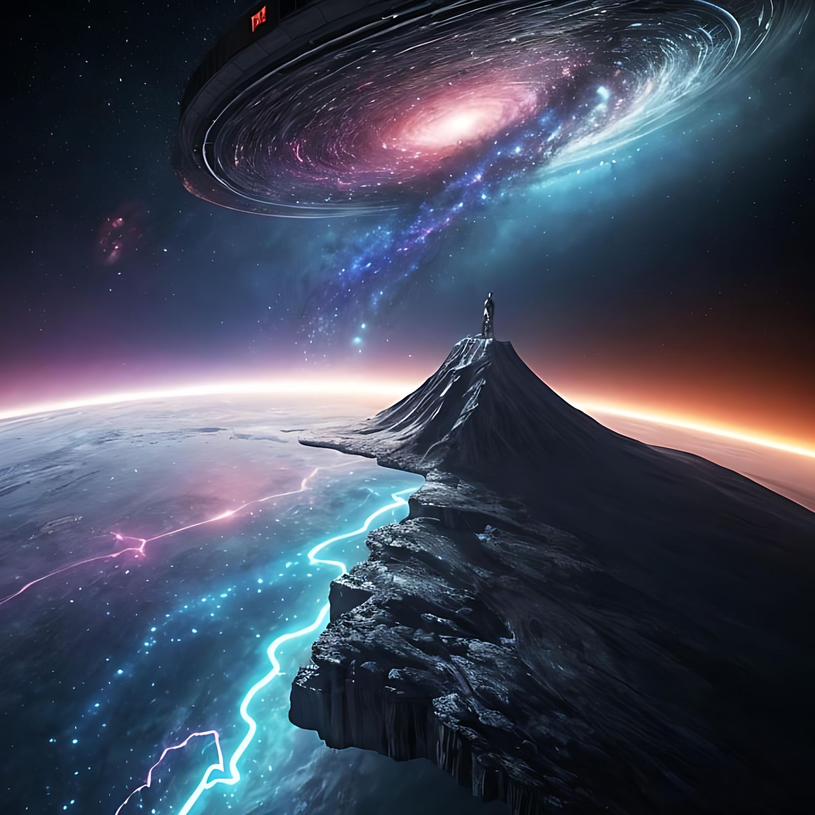 Galactic Champion Standing Victorious in a Futuristic Space ...