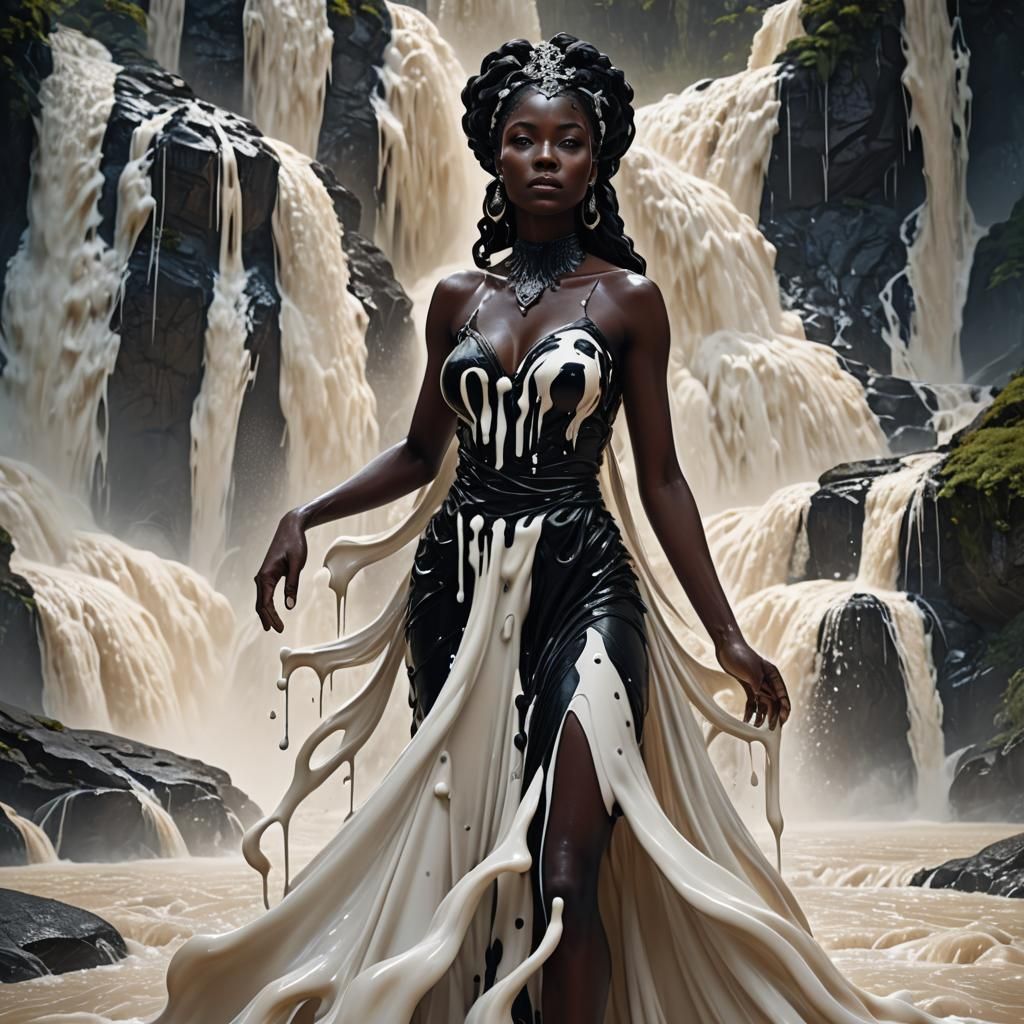 Goddess of Milk Waterfall in Detailed Matte Painting