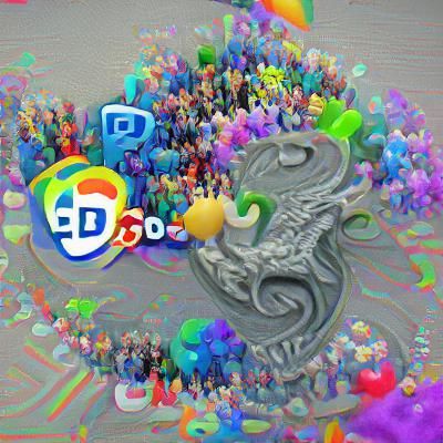Colorful 3D Discord Logo with Diverse People