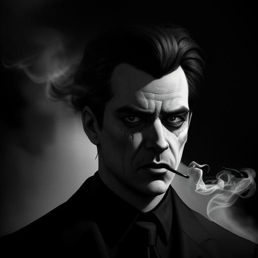 Film Noir Portrait of Man with Broken Globe