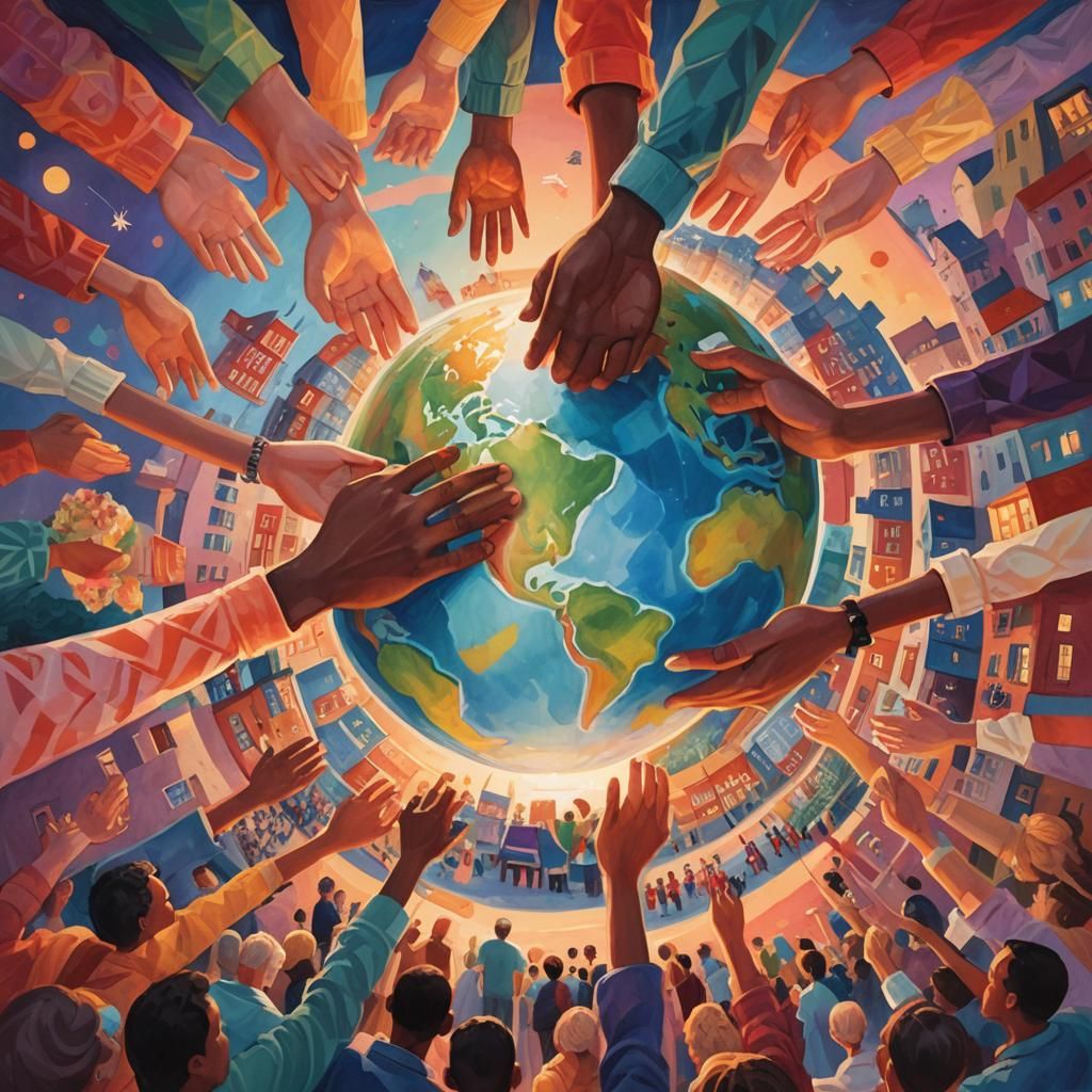 Global Unity Art Inspired by David Hockney