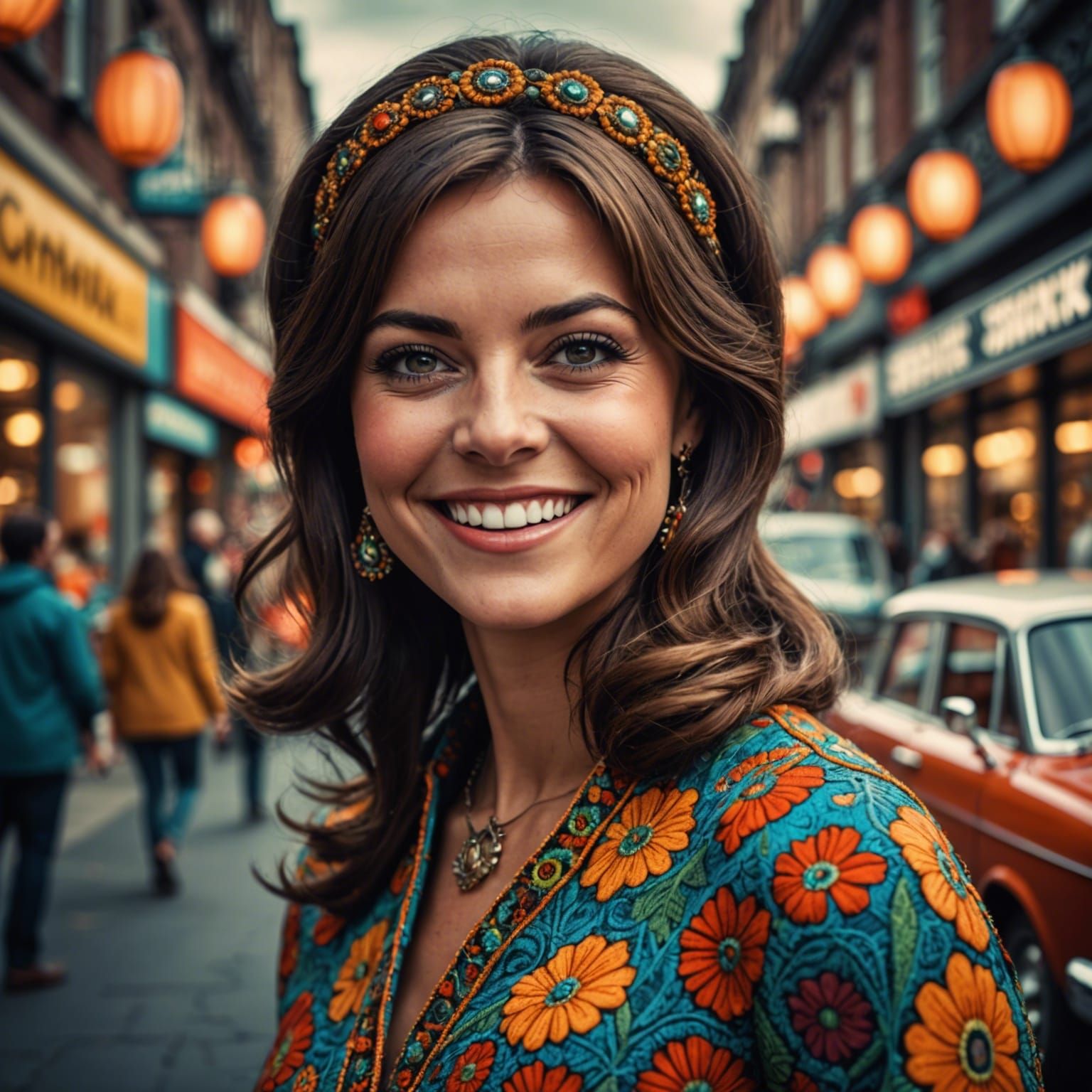 Groovy 60s Inspired Woman in HDR