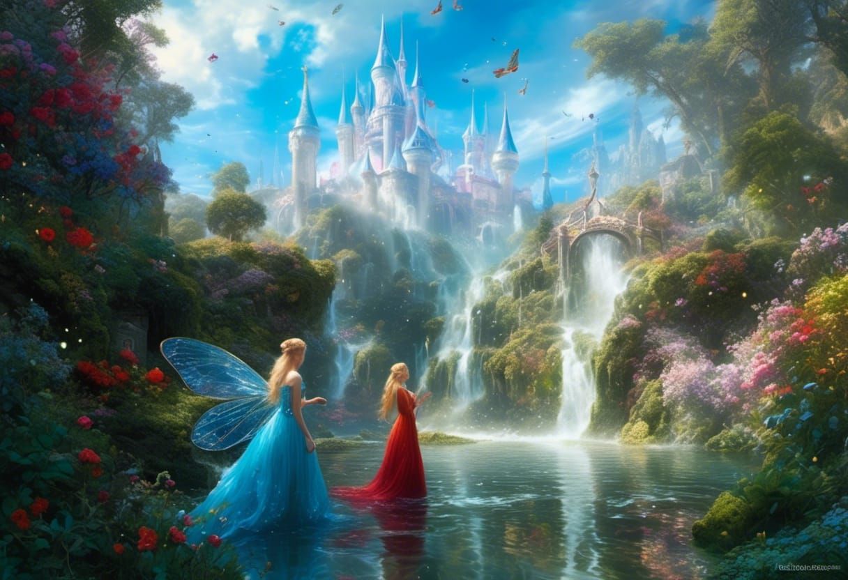 Enchanting Elf in Fairy World with Butterfly