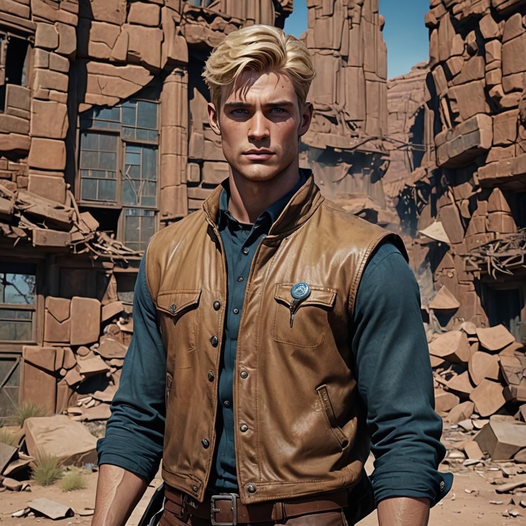 Detailed Matte Painting of a Blond High School Senior