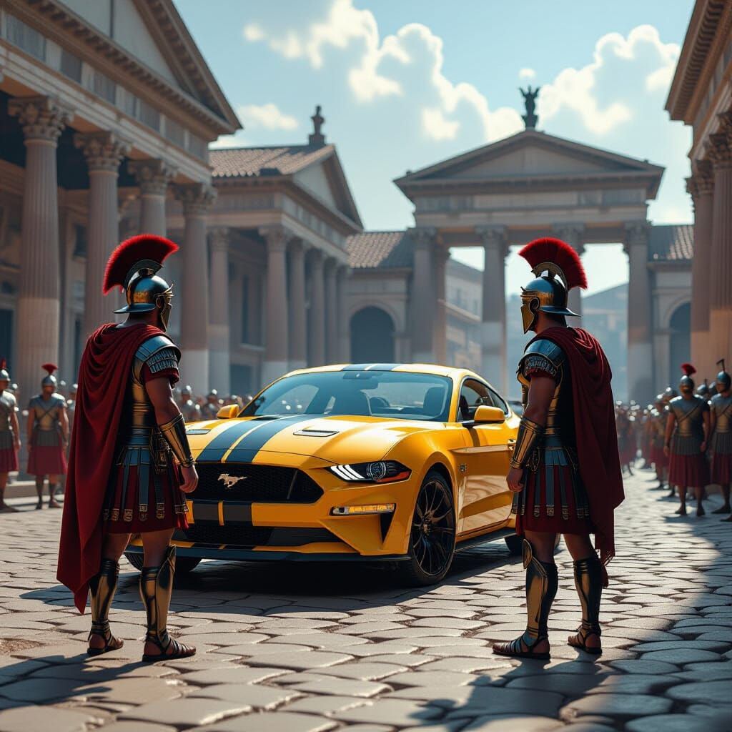 Mustang Appears to Roman Soldier as Digital Matte Painting