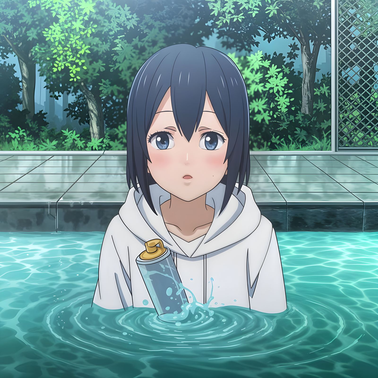 Person Jumping Into Cold Water Illustration