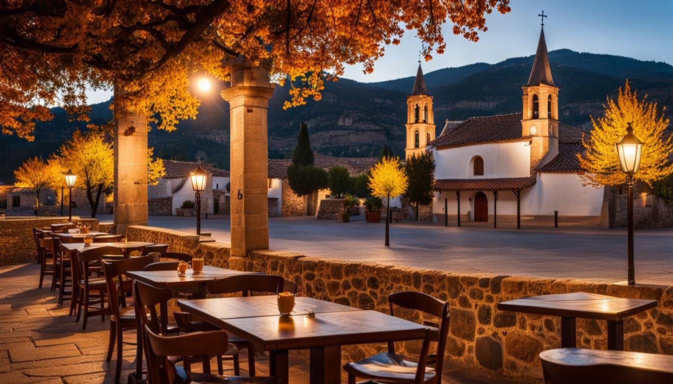 Rustic Village Cafe in Autumnal Setting