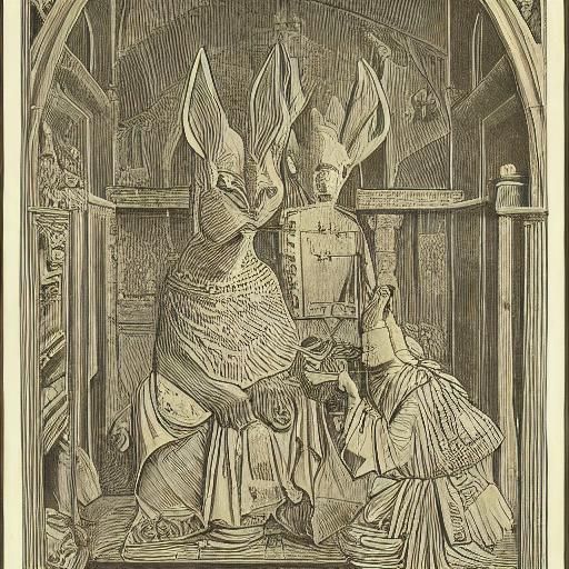 Surreal Religious Rabbit in Renaissance Style