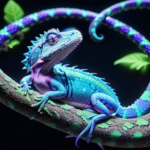 Colorful Chameleon Optical Illusion in 4K
