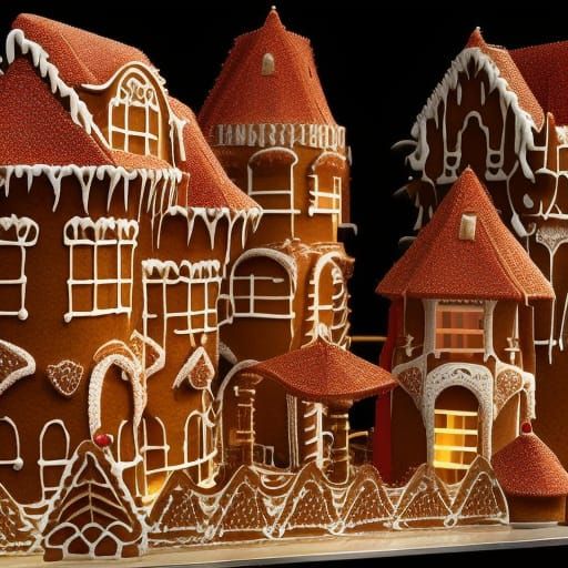 Gingerbread Grand Castle Digital Matte Painting
