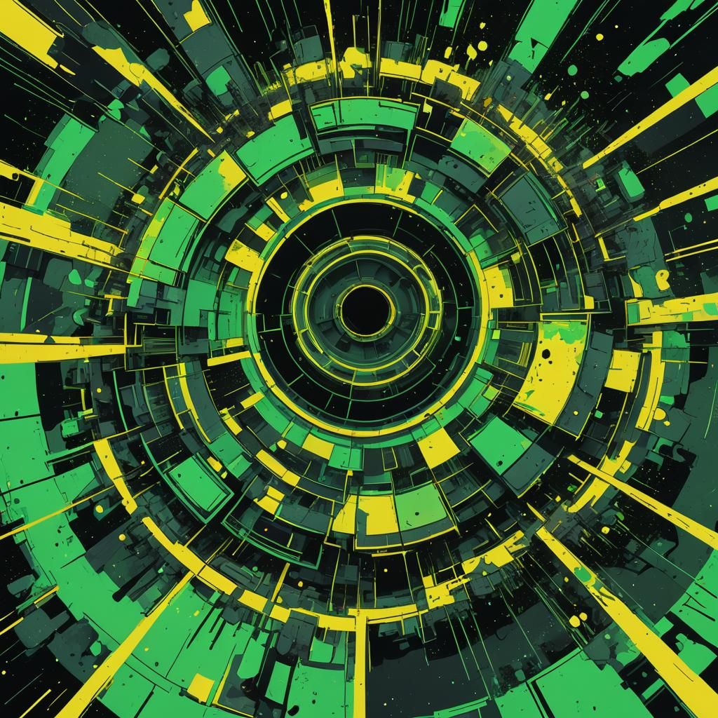 Radioactive Waste Pool Explosion in Pop Art Style