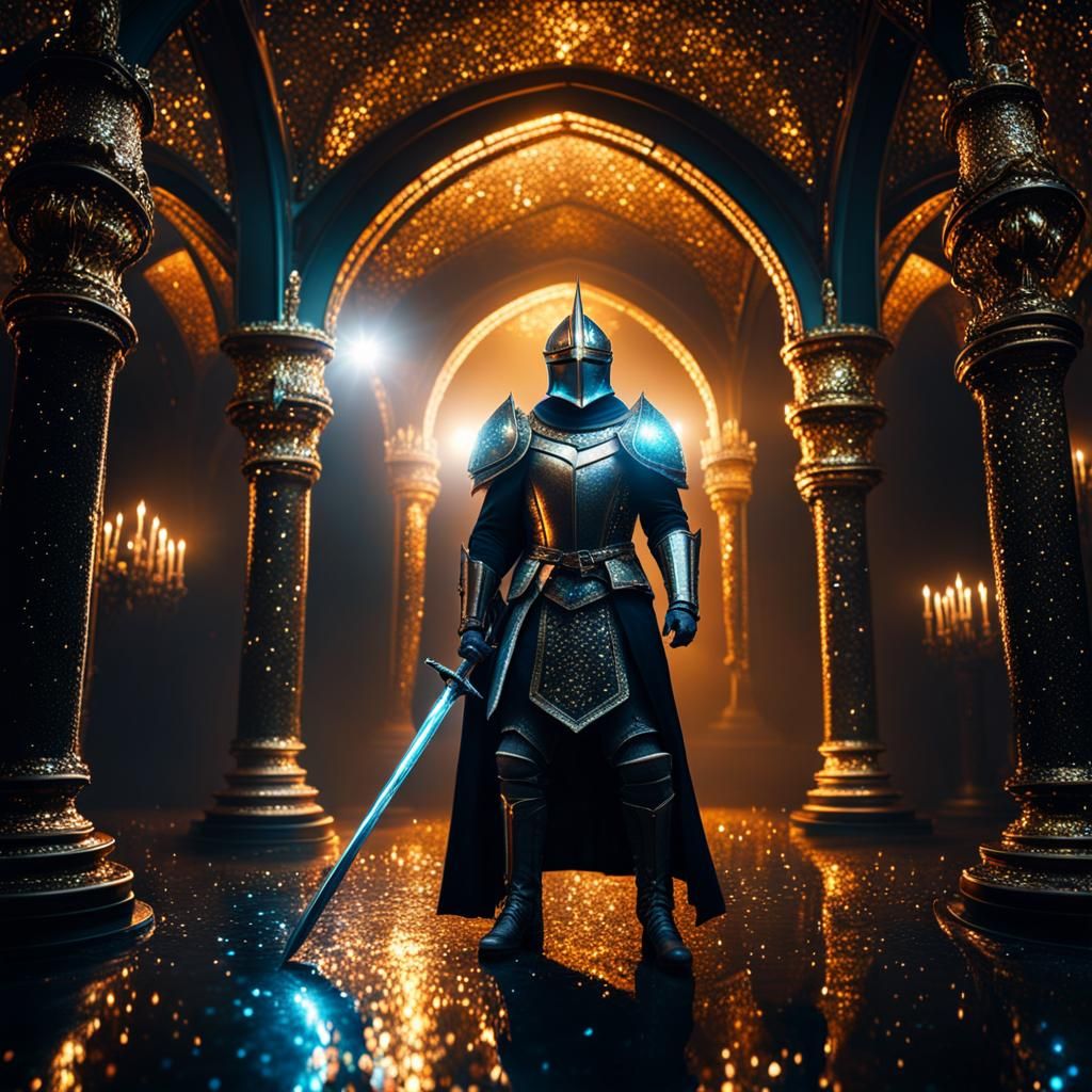 Underground Gothic Knight in Shimmering Armor