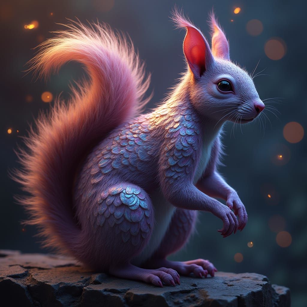 Mystical Squirrel in Dark Fantasy Style