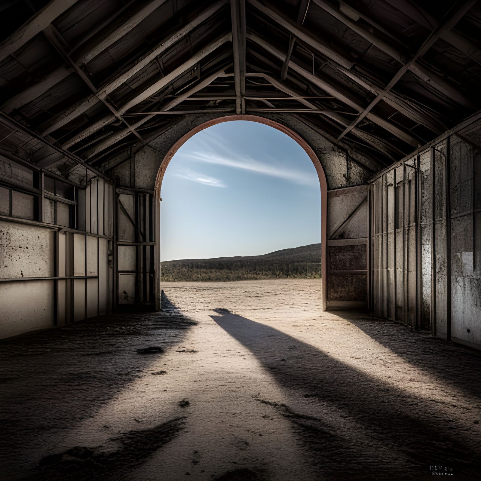 Abandoned Stables Interior in Frame