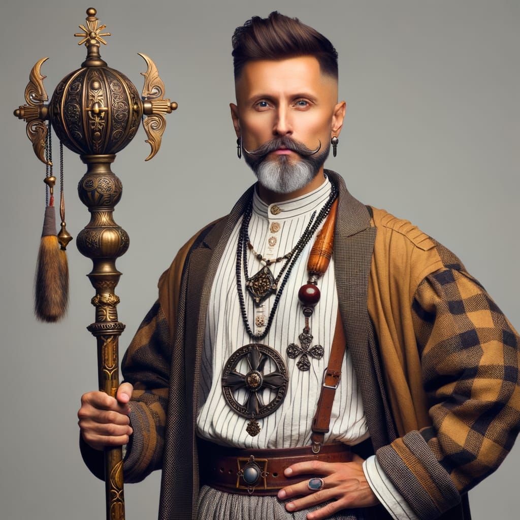 Historical Hetman Ivan Mazepa Reimagined in Modern Attire