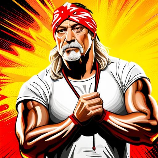 Hulk Hogan and Joe Rogan Fusion Art