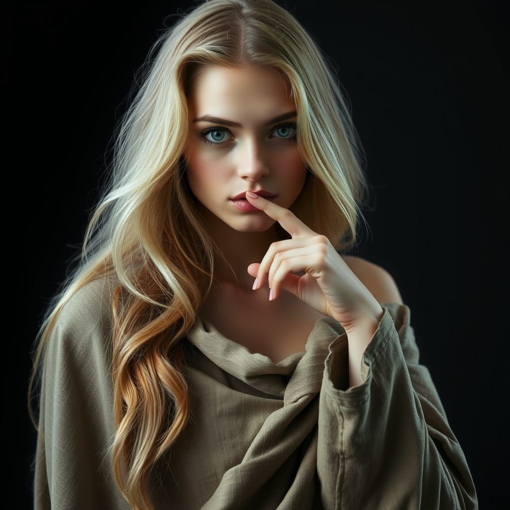 Heterochromic Model's Evocative Gesture of Silence