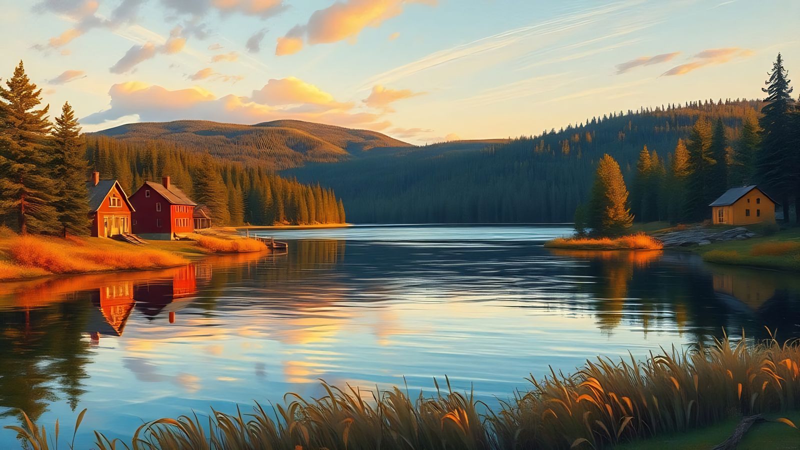 Lake Champlain Sunset in Impressionistic Style