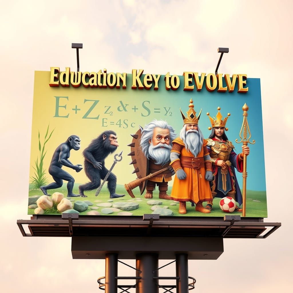 Epic Evolution: A Vibrant Anime-Inspired Billboard