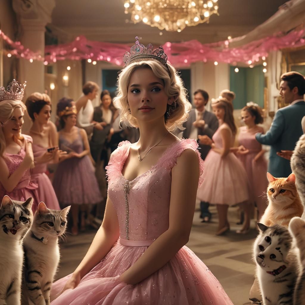 AI Cat Party in Golden Hour Lighting