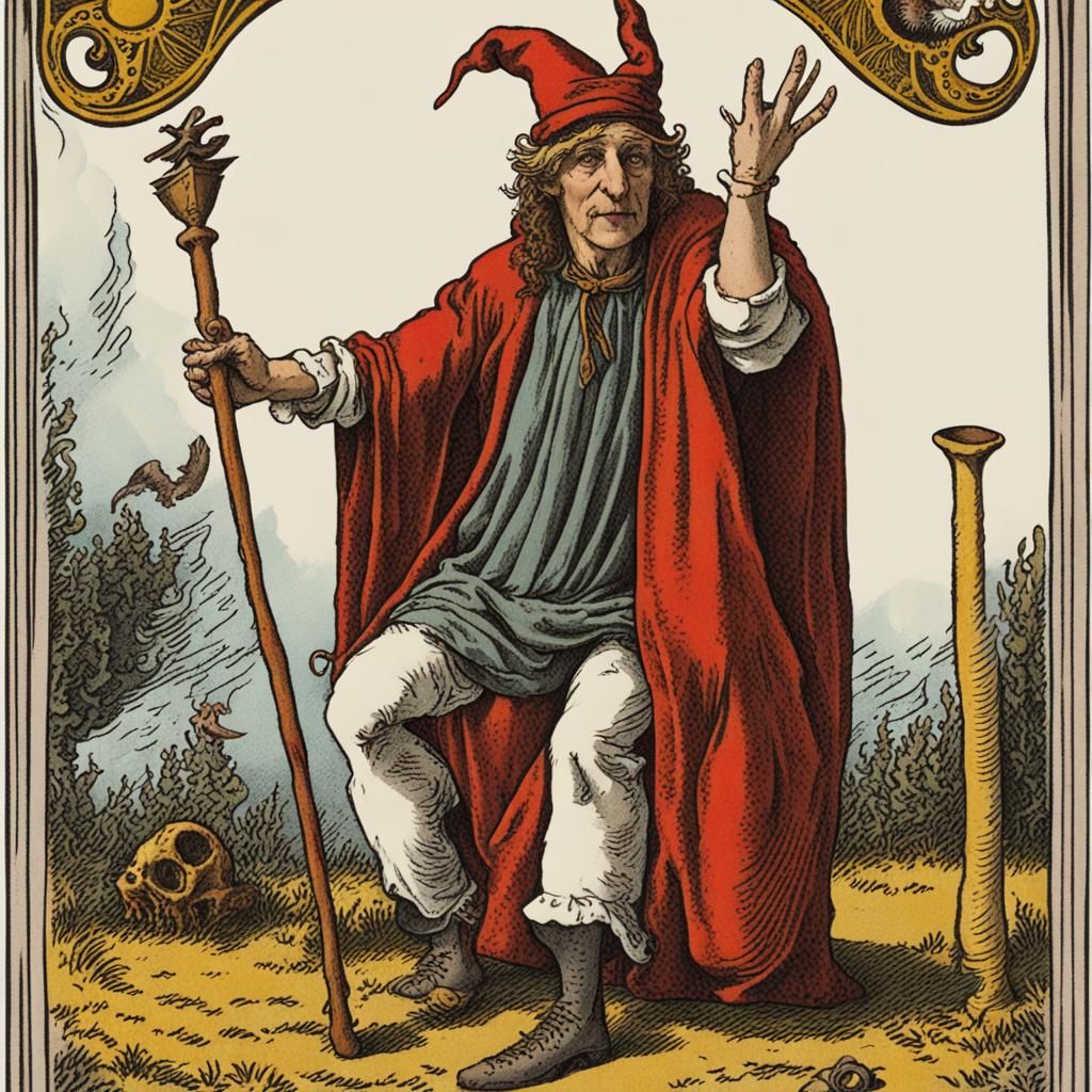 Le Fou Tarot Card Illustration