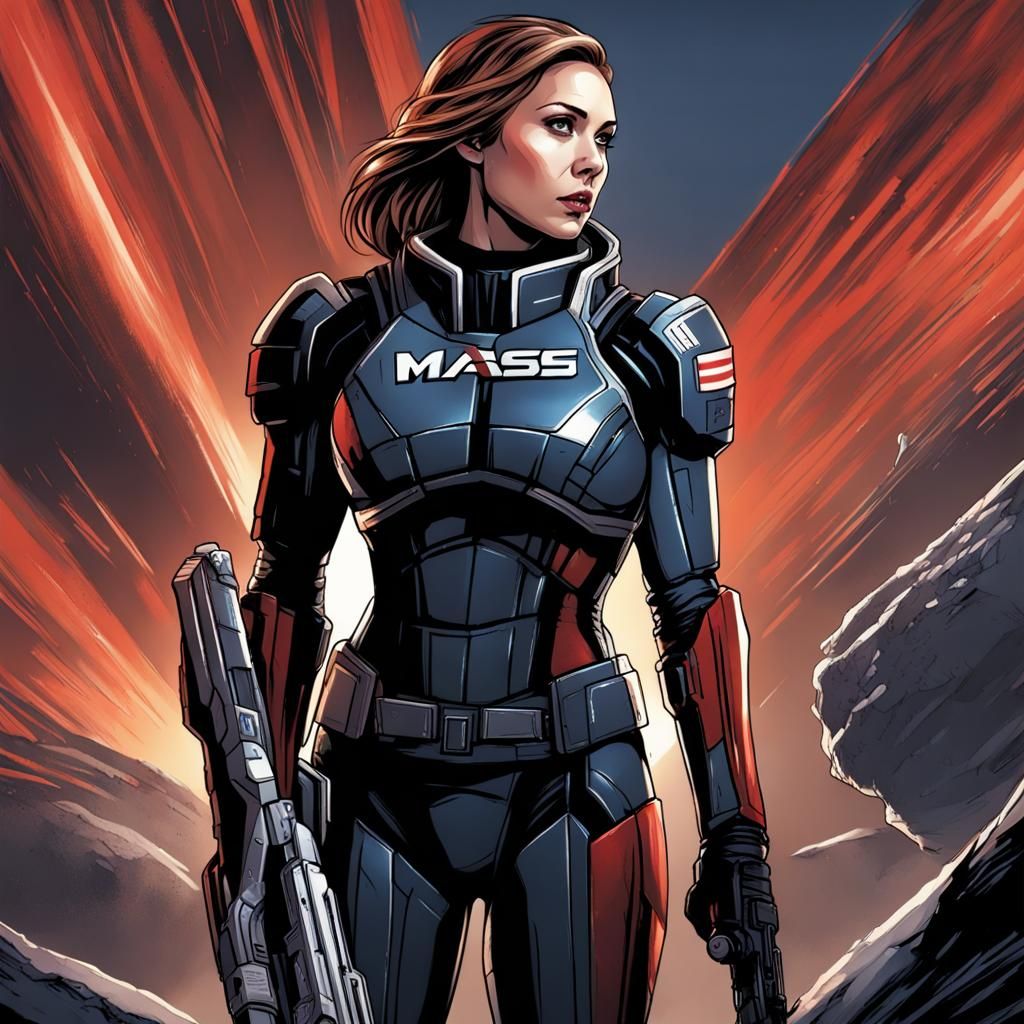 Elizabeth Olsen as Commander Shepard, Comic Book Art