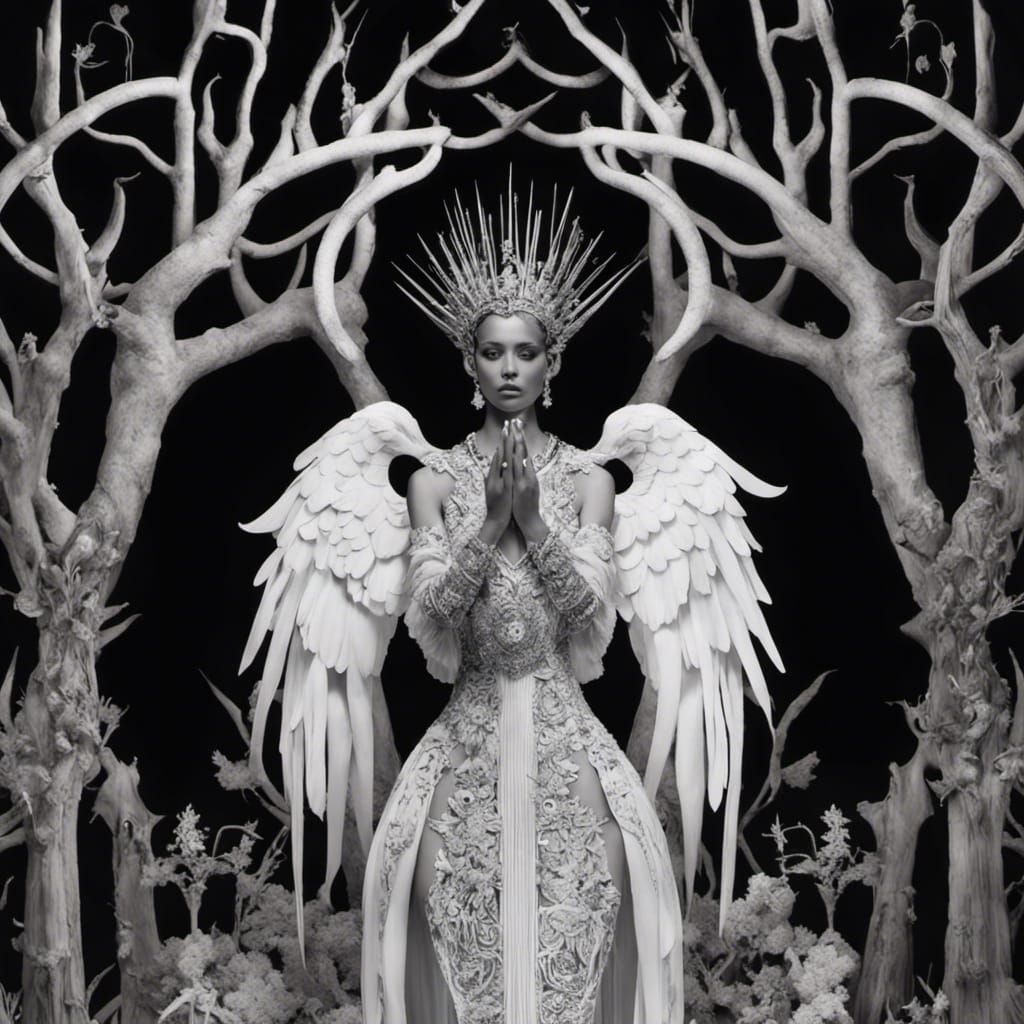 Warrior Queen with Bone Crown Illustration