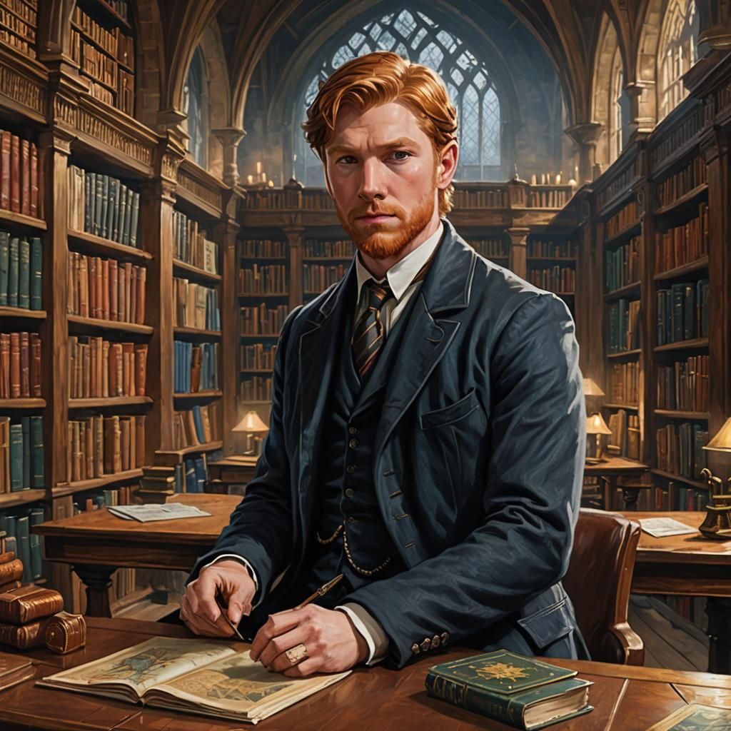 Man in Library: Hogwarts Legacy Promotional Art