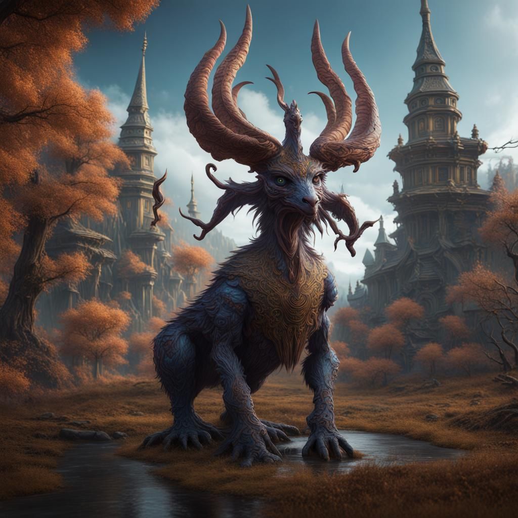 Fantastical Folklore Creature in Detailed Matte Painting
