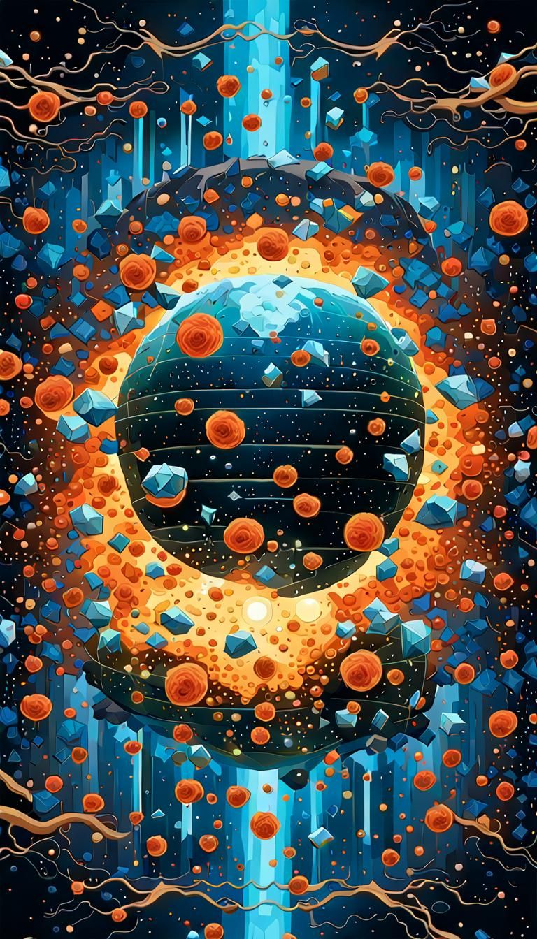 Serene 3D Geometric Abstract with Dynamic Lighting