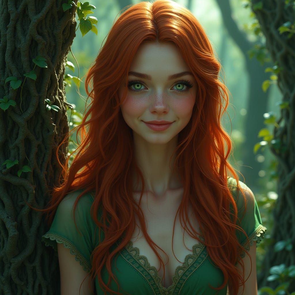 Ethereal Goddess in Ancient Landscape, in Hyper-Detailed Sty...