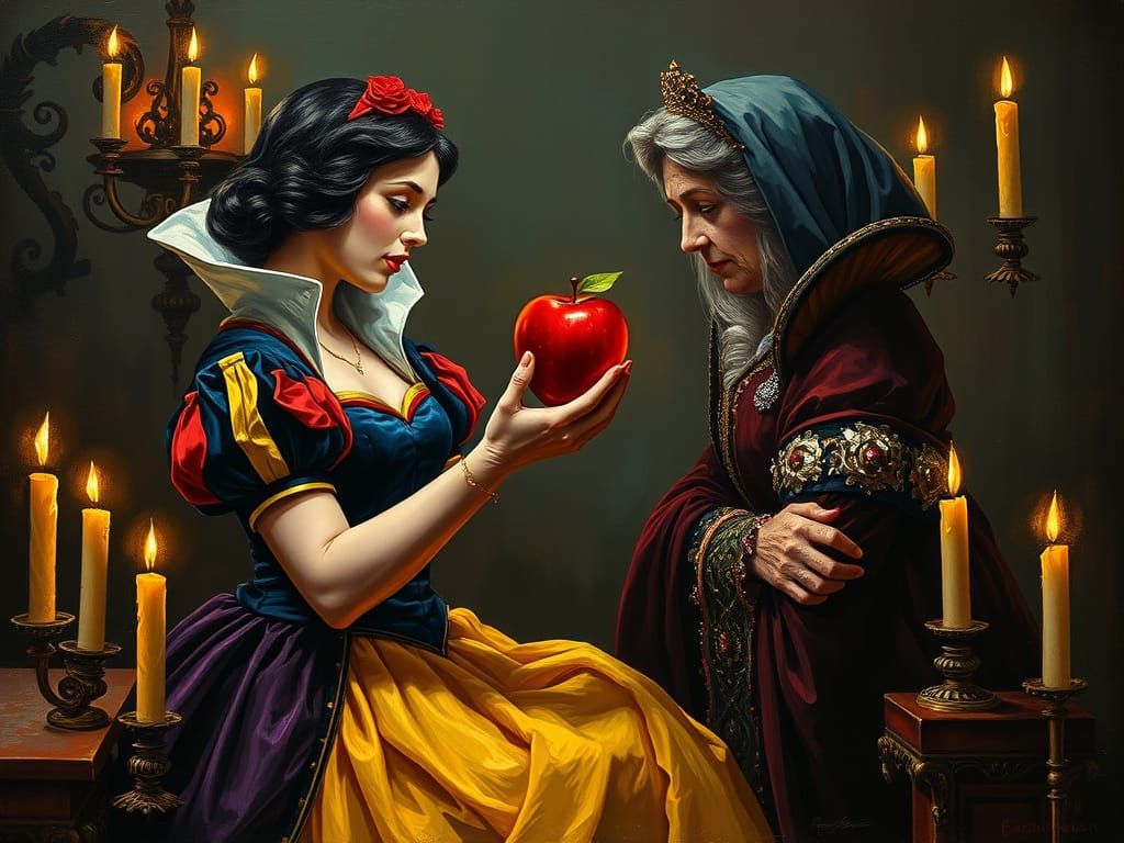 Snow White Offers the Poisoned Apple: Renaissance Street Art