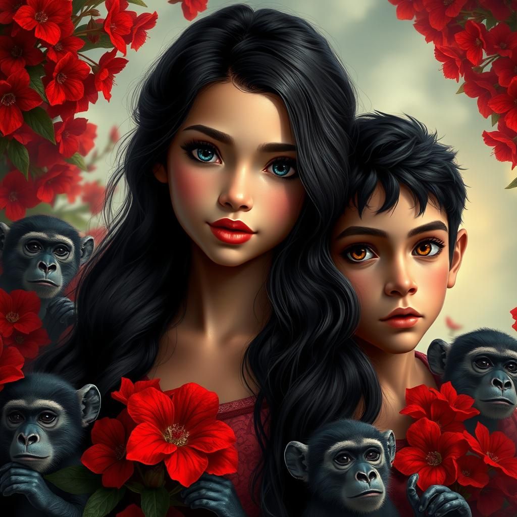 Teenage Girl and Boy in Fantasy Matte Painting