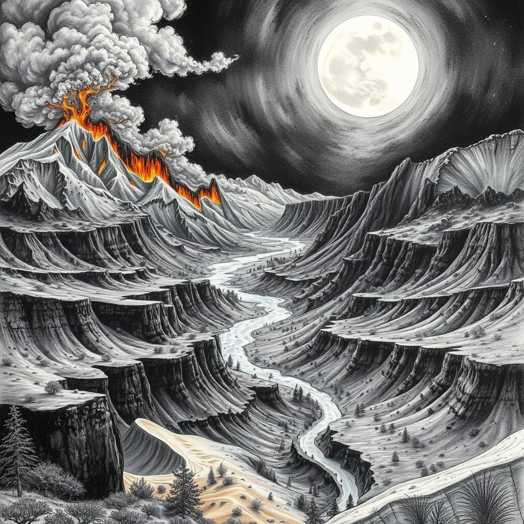 Nature's Opposites: Fire, Ice, Sun, Moon, Ocean, Desert, For...