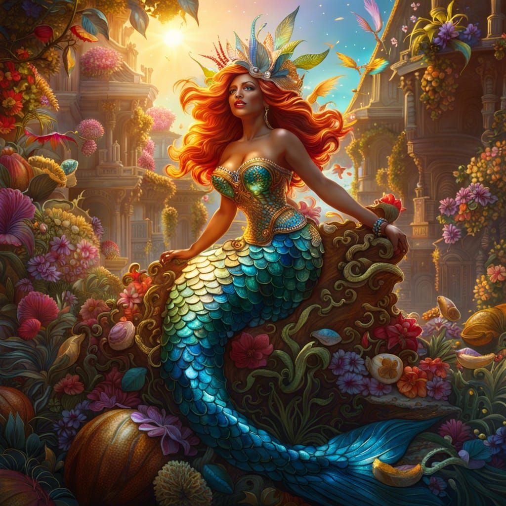 Hyperdetailed Mermaid in Sunlight, Fantasy Art
