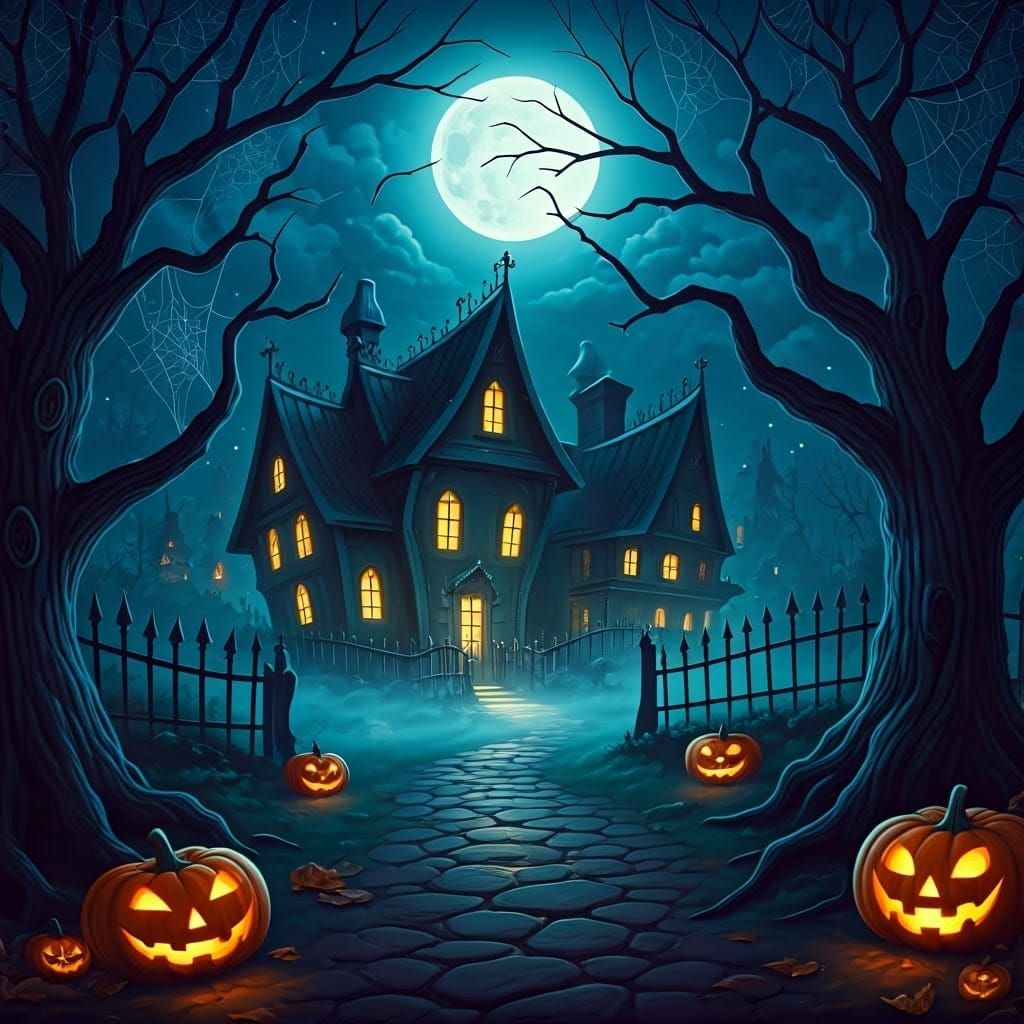 Mystical Halloween Night in Gothic Whimsy Style