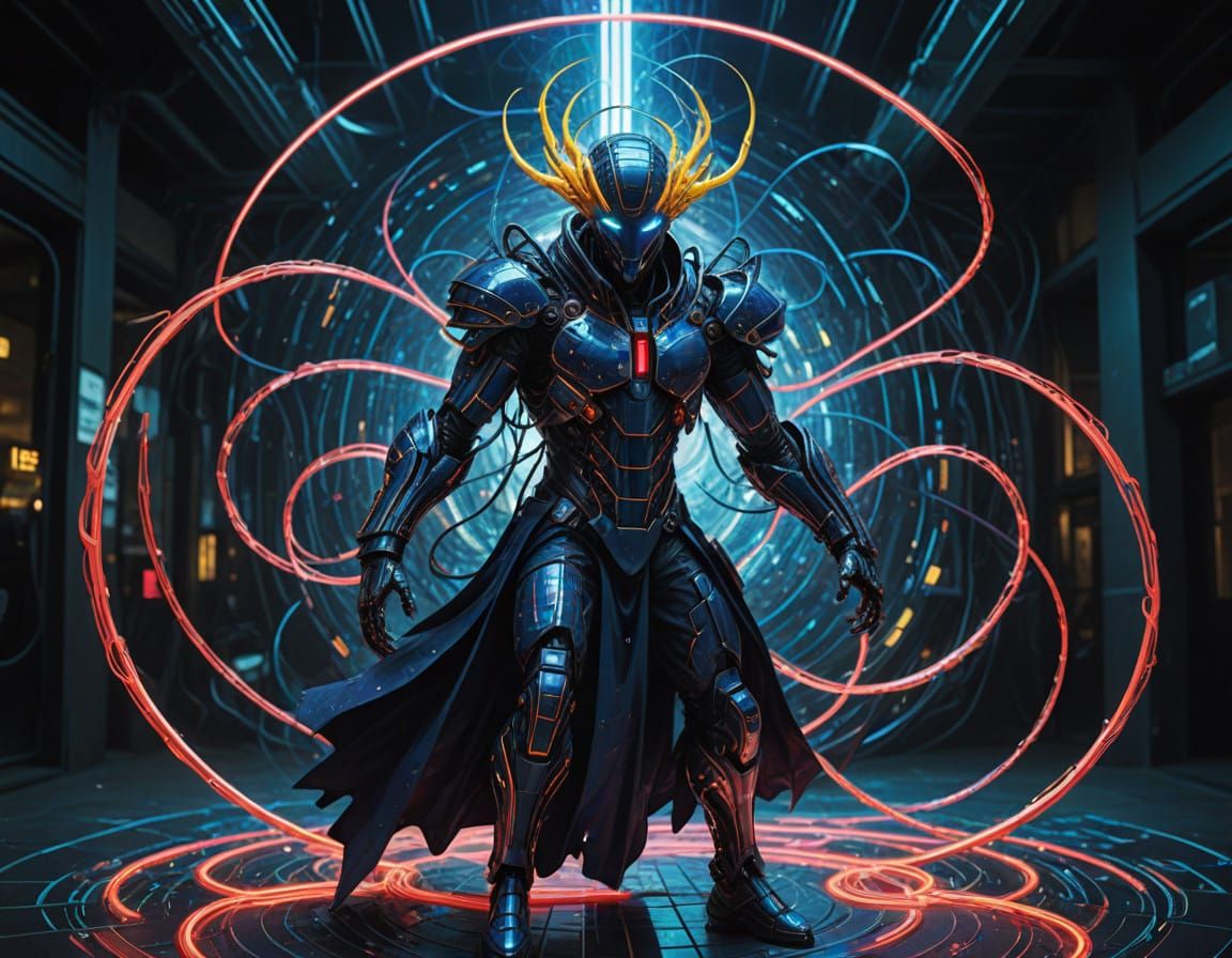 Cyberpunk Beauty Wields the Scales of Justice in an Otherwor...