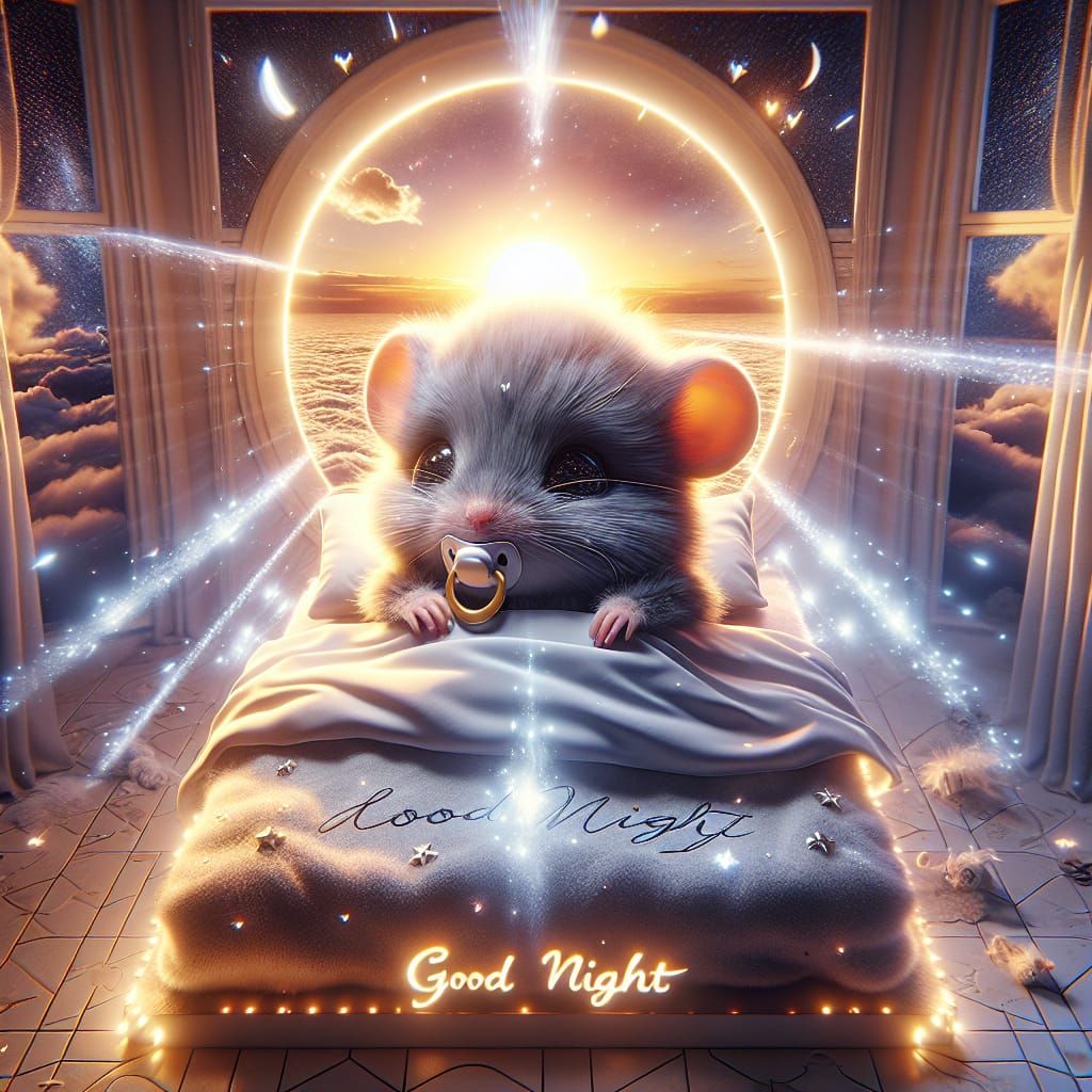 Sleeping Baby Mouse, Good Night