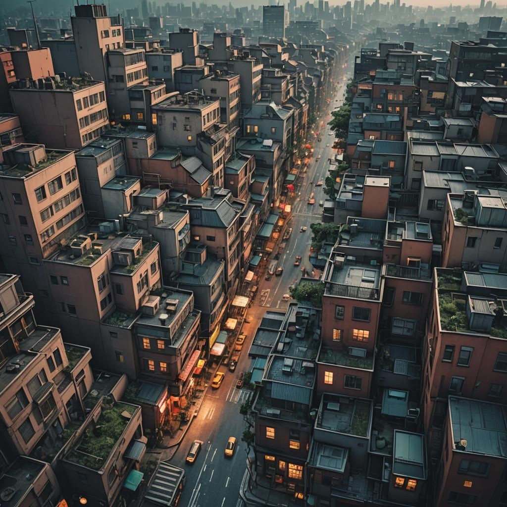 Hyperrealistic Lofi Cityscape in Cinematic Style