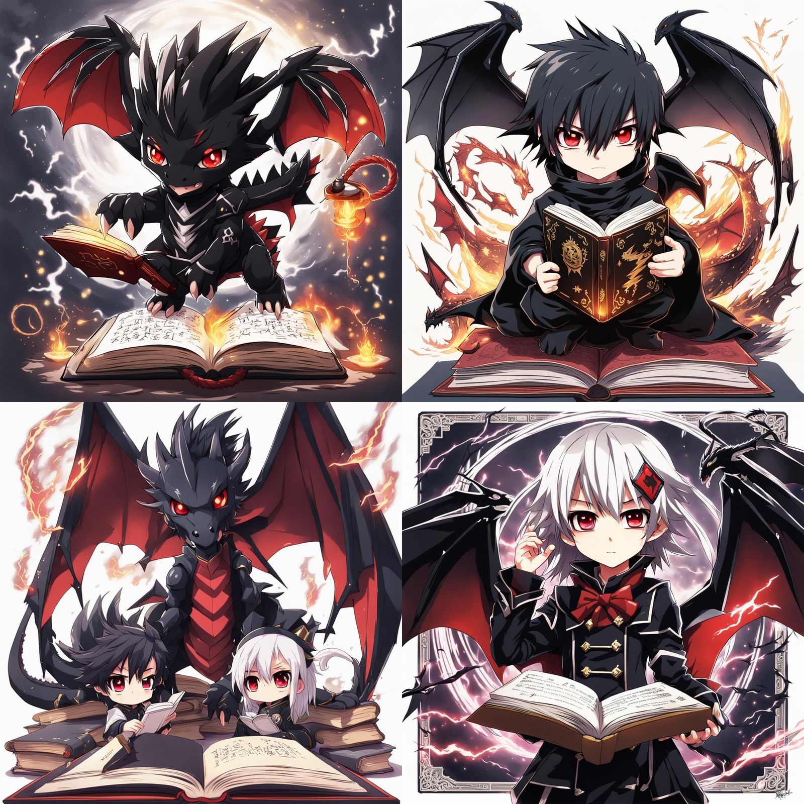 Chibi Dragon Casting Spell in Anime Style