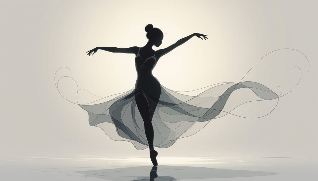 Single Line Art Captures Dancer's Fluid Motion