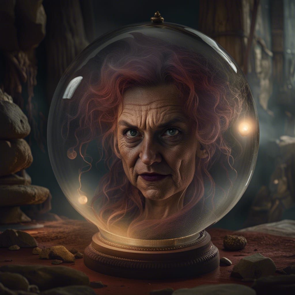 Terrified Man Appears in Fortune Teller's Crystal Ball