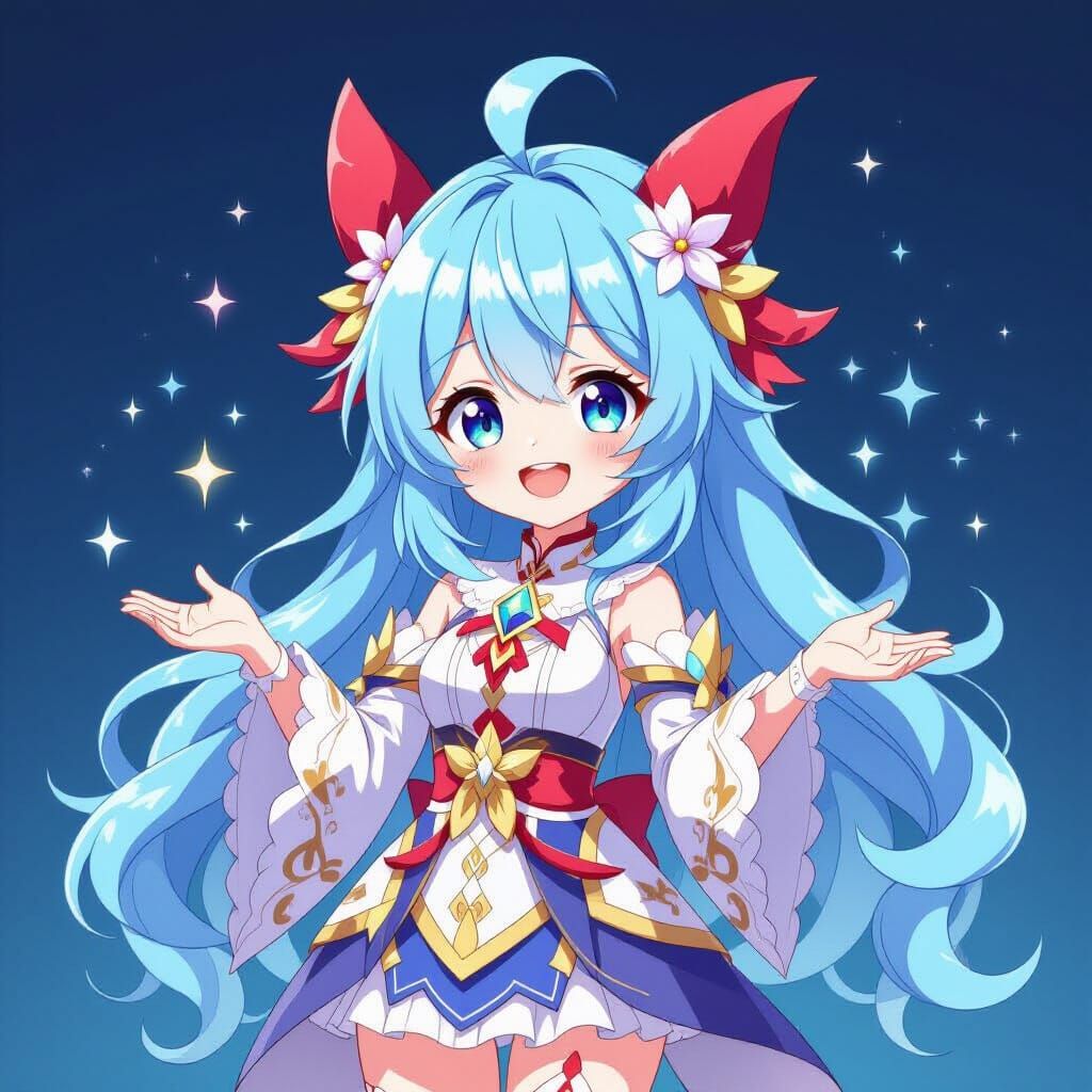 Paimon Character Art in Whimsical Illustrative Style