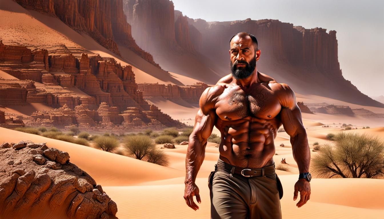 Muscular Men Emerge in Desolate Wasteland: Fantasycore Art